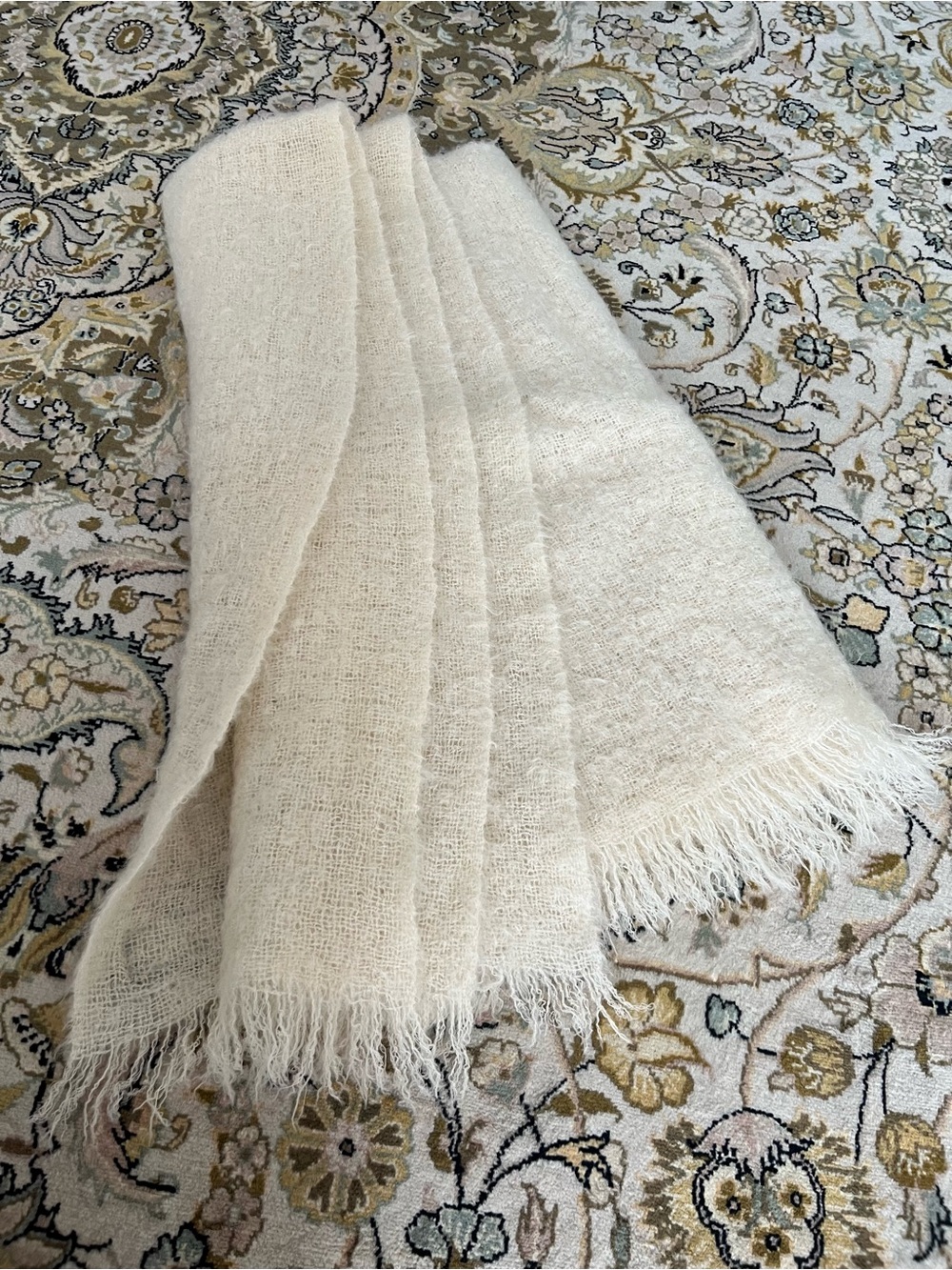 Philip Cushen Kilkenny design workshop Ireland 70% mohair beige throw blanket